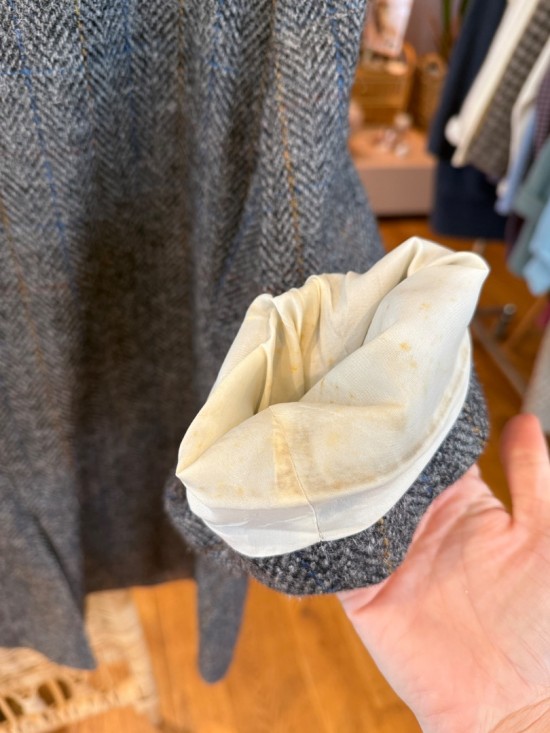 * stains in lining sleeves